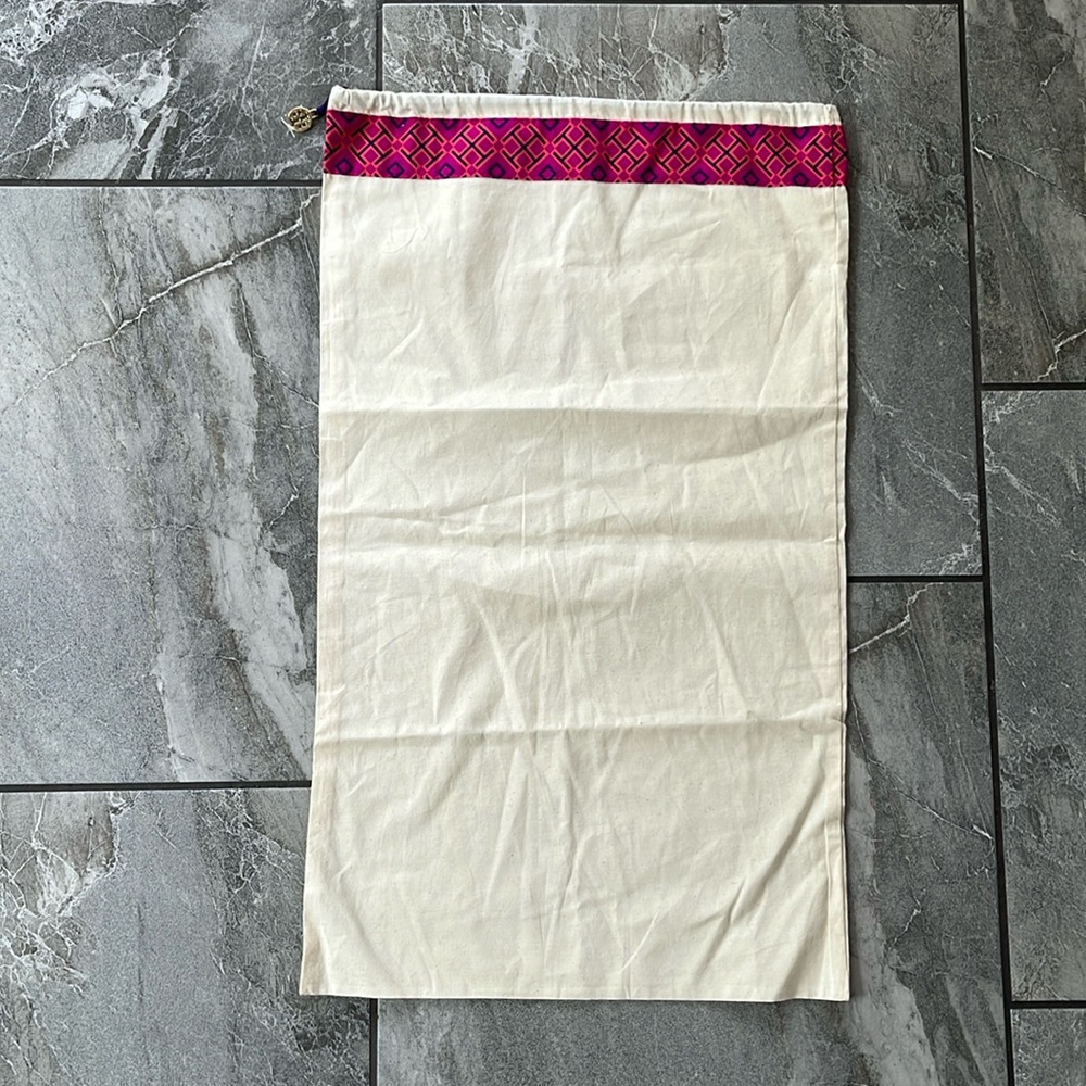 🤍 NWOT Tory Burch dustbag XL canvas linen cloth boots tote purse drawstring bag